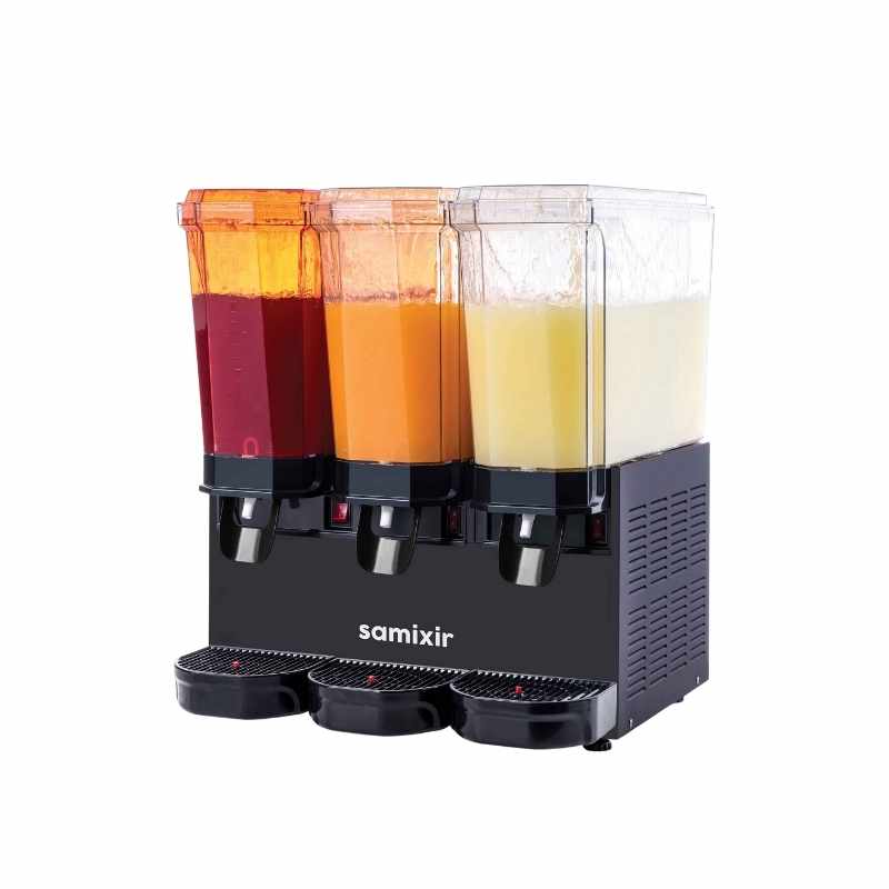 Samixir 60-SSSB Klasik Triple Fıskiyeli 20+20+20 Lt. Soğuk İçecek Dispenseri - Siyah