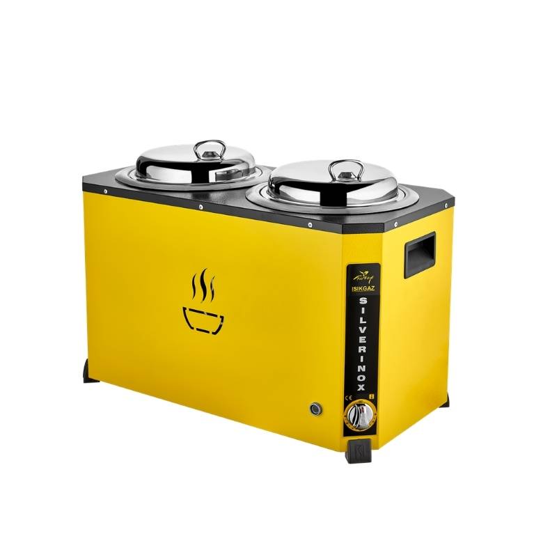 Işıkgaz Silverinox C-07 9+9 Litre Elektrikli Jumbo Çorba Kazanı - Sarı