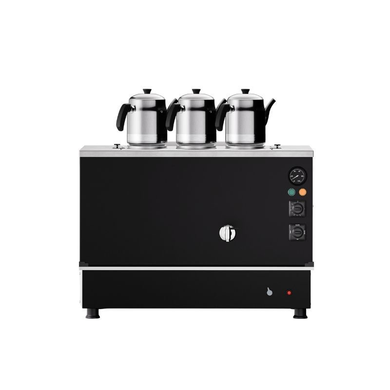 Anka BPPO-S3 Elektrik+Gazlı 3 Demlikli  30 Litre Black Pro Plus Hibrit Smart Çay Makinesi