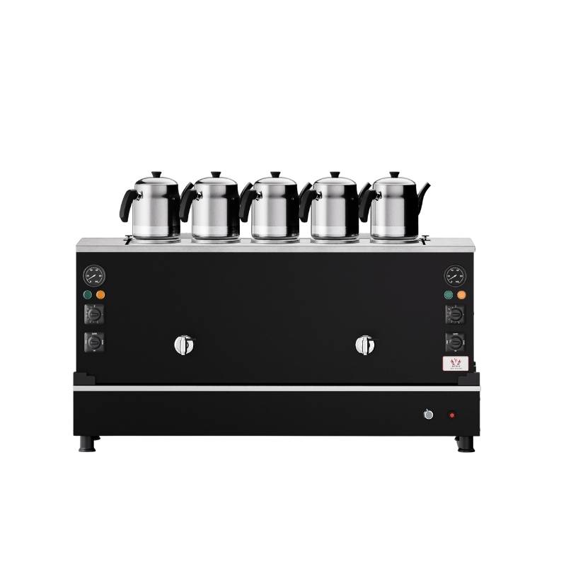 Anka BPPO-S5 Elektrik+Gazlı 5 Demlikli  50 Litre Black Pro Plus Hibrit Smart Çay Makinesi