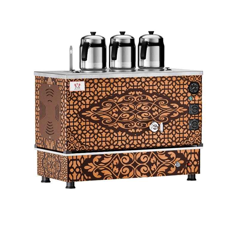 Anka APPO-S3 Elektrik+Gazlı 3 Demlikli  30 Litre Bakır Pro Plus Hibrit Smart Çay Makinesi