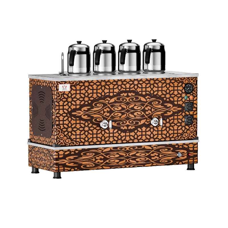 Anka APPO-S4 Elektrik+Gazlı 4 Demlikli  40 Litre Bakır Pro Plus Hibrit Smart Çay Makinesi