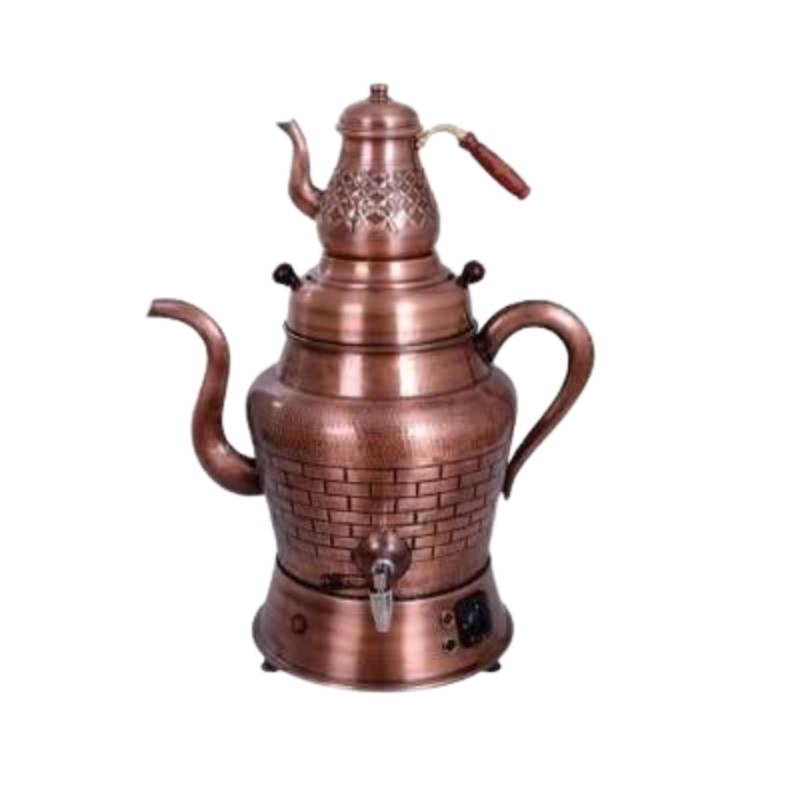 Anka DESO2 Demlik Tipi Elektrikli 2 Demlikli Bakır semaver