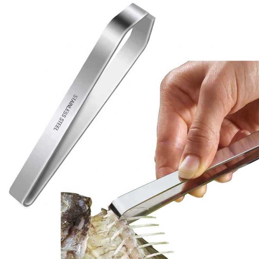 Epinox BKC-01 Balık Kılçık Cımbızı 11.6 cm – Profesyonel Paslanmaz Balık Kılçığı Temizleme Cımbızı (12’li Set)