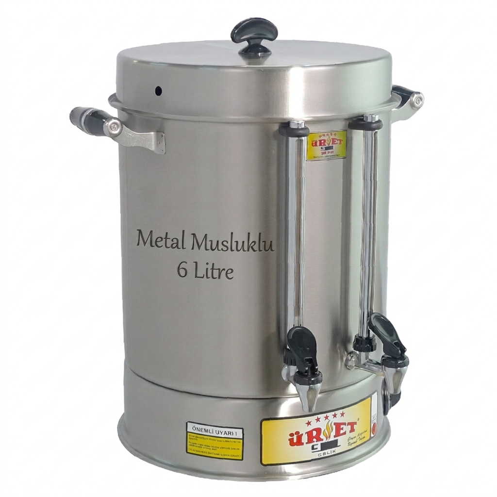 Üret MCM 50 6 Litre 50 Bardak Kapasiteli Metal Musluklu Çay Makinesi Paslanmaz Çelik