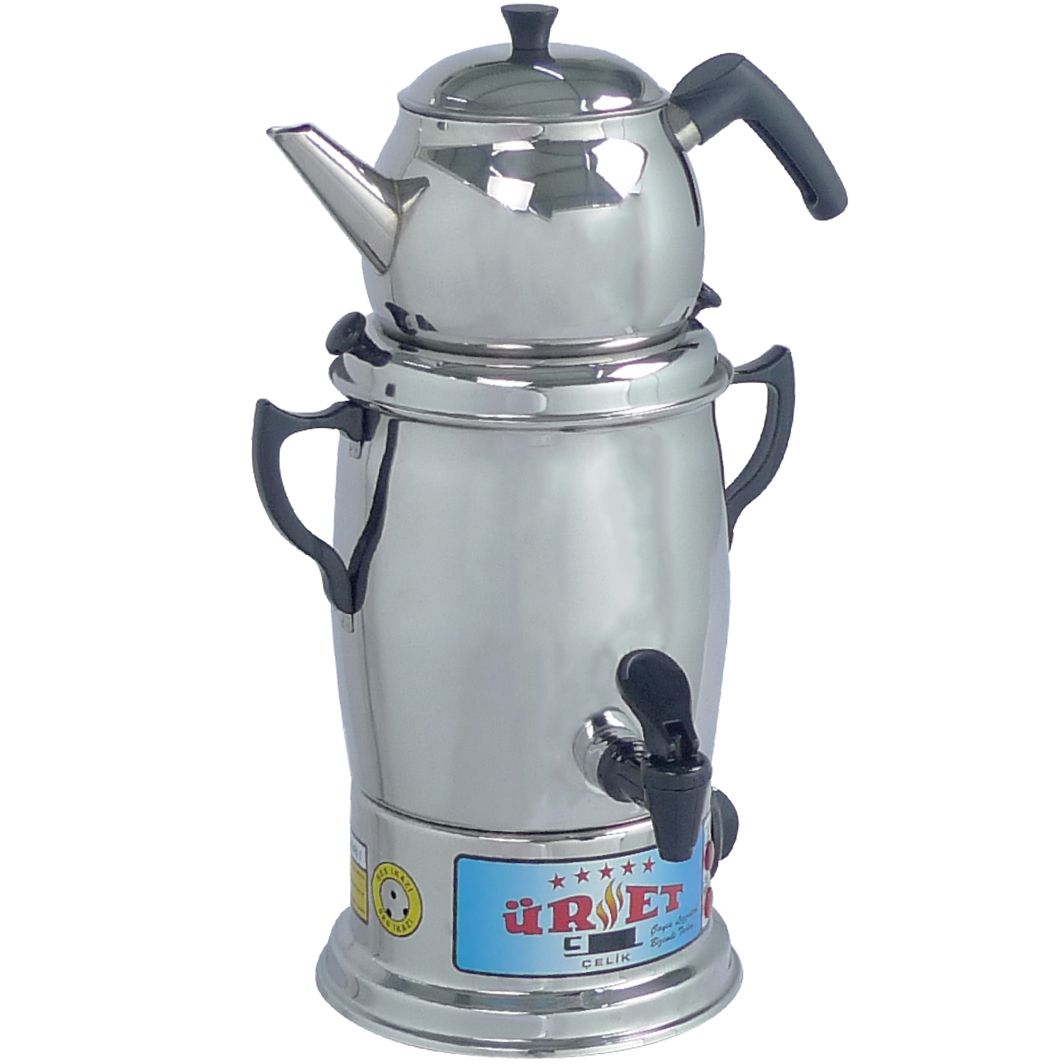 Üret LCS1 6 Litre Lüks Semaver Makinesi Özel Tasarım Paslanmaz Çelik Çay Semaveri