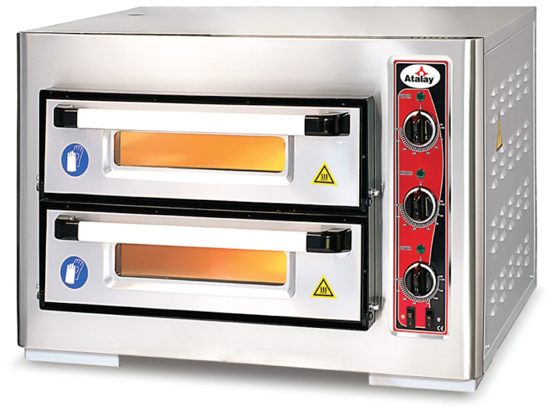 ATALAY Elektrikli Pizza Fırını 50x50, Çift Katlı, 8 Pizza Kapasiteli, APF - 50/2