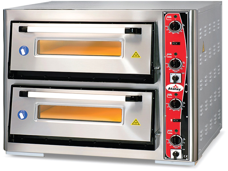 ATALAY Elektrikli Pizza Fırını 62x62, Çift Katlı, 8 Pizza Kapasiteli, APF - 62/2