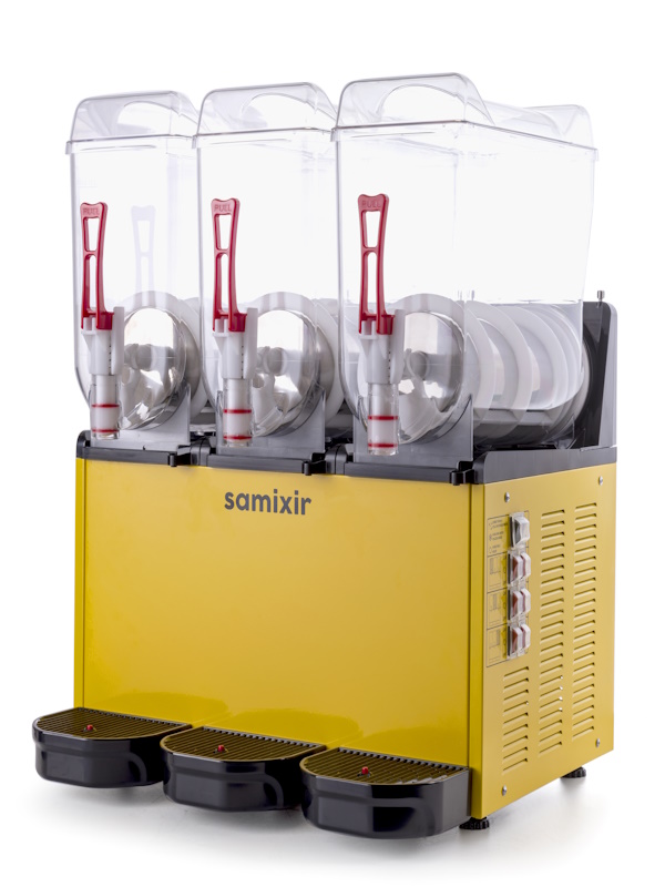 SAMİXİR Slush 36.Y Ice Slush Triple Meyve Suyu Dispenseri, 12+12+12 lt, Sarı