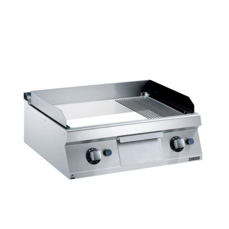 ZANUSSI 372197 Evo 700 Set Üstü Izgara, Elektrikli, 2/3 Düz +1/3 Nervürlü, Krom Pleytli, 800x700x250 mm