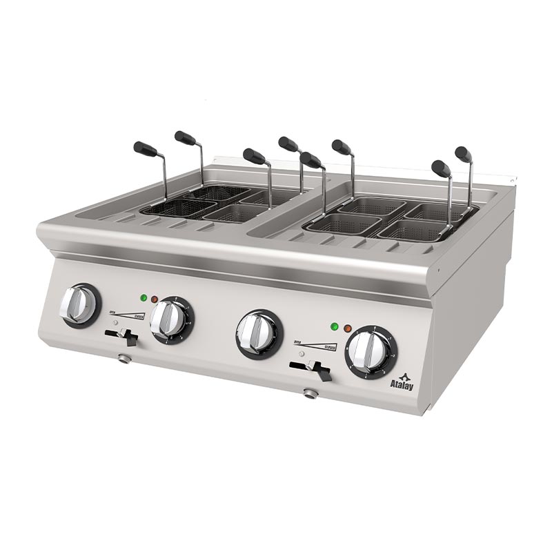 ATALAY AMP-873 Makarna Haşlama Makinesi, Elektrikli, 4+4 Sepetli, Seri 730